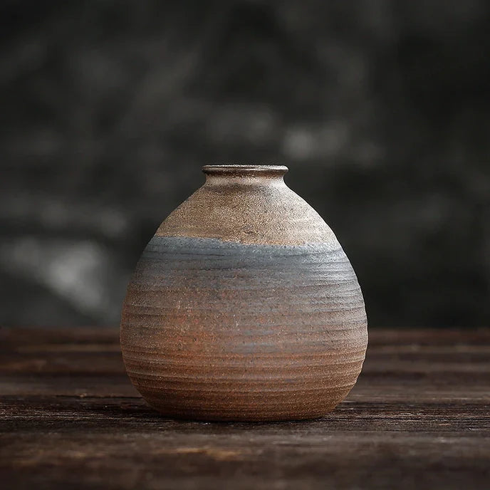 Handmade Classic Brown Table Vase Set